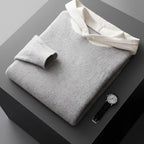 Herren Hoodie mit Knopfverschluss und Kontrastkragen - Normaler Schnitt