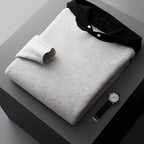 Herren Hoodie mit Knopfverschluss und Kontrastkragen - Normaler Schnitt