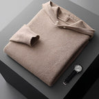 Herren Hoodie mit Knopfverschluss und Kontrastkragen - Normaler Schnitt