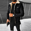 Herrenjacke - Eng anliegendes Design mit Knopfverschluss und kontrastierendem Kragen