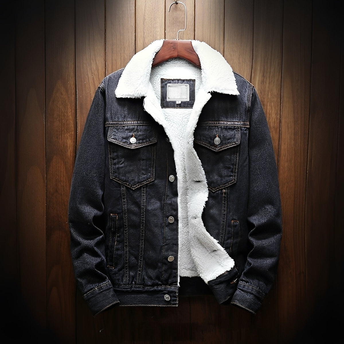 Herrenjacke mit klassischem Schnitt, Knöpfen und Brusttaschen