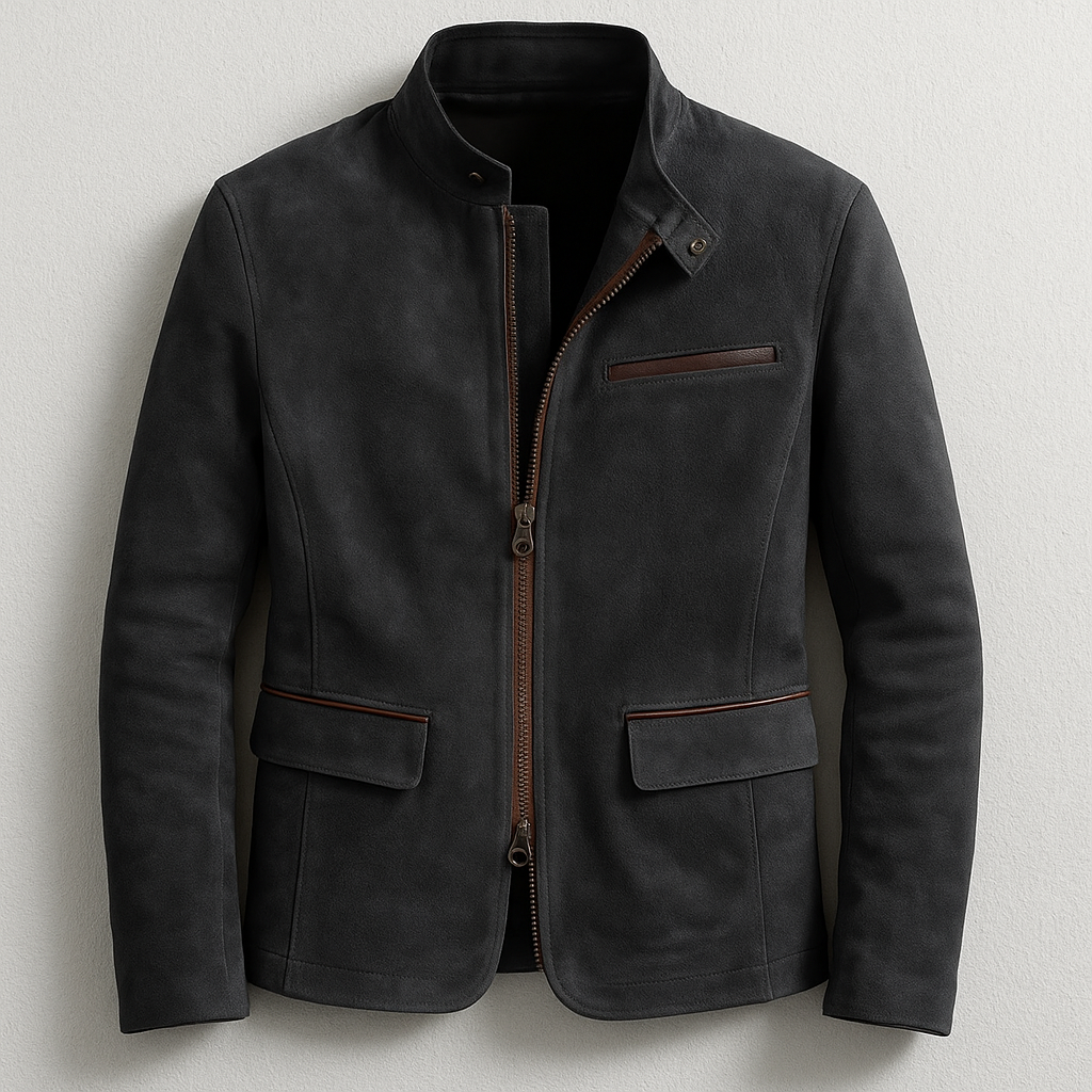 Herrenjacke mit Kragen und Reißverschluss - Schlanke Passform mit Taschen