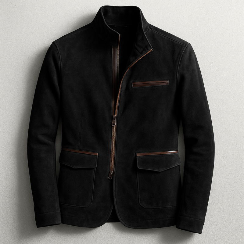 Herrenjacke mit Kragen und Reißverschluss - Schlanke Passform mit Taschen