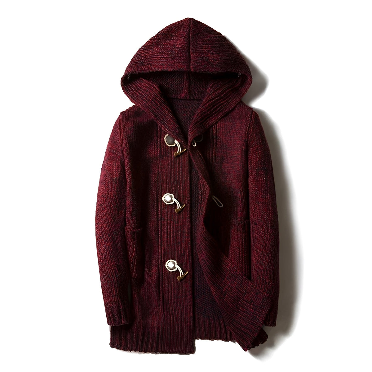 Herren Kapuzen-Cardigan - Knopfleiste, Seitentaschen, Lockerer Schnitt