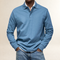 Herren Langarm Polo-Shirt - Traditioneller Schnitt, Knopfleiste, Vielseitig einsetzbar