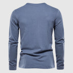 Herren Langarm T-Shirt mit Rundkragen und Logo-Patch - Normale Passform