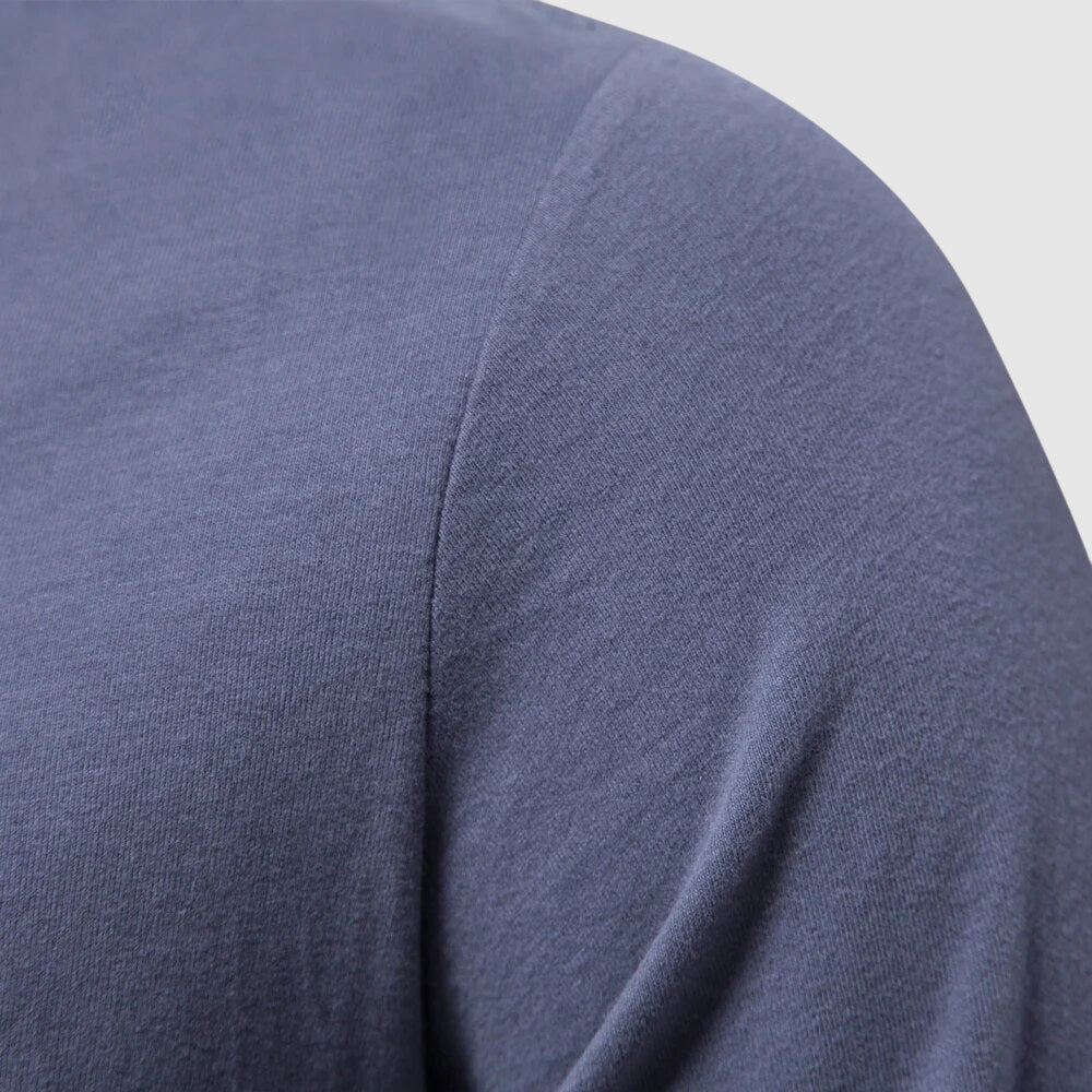 Herren Langarm T-Shirt mit Rundkragen und Logo-Patch - Normale Passform