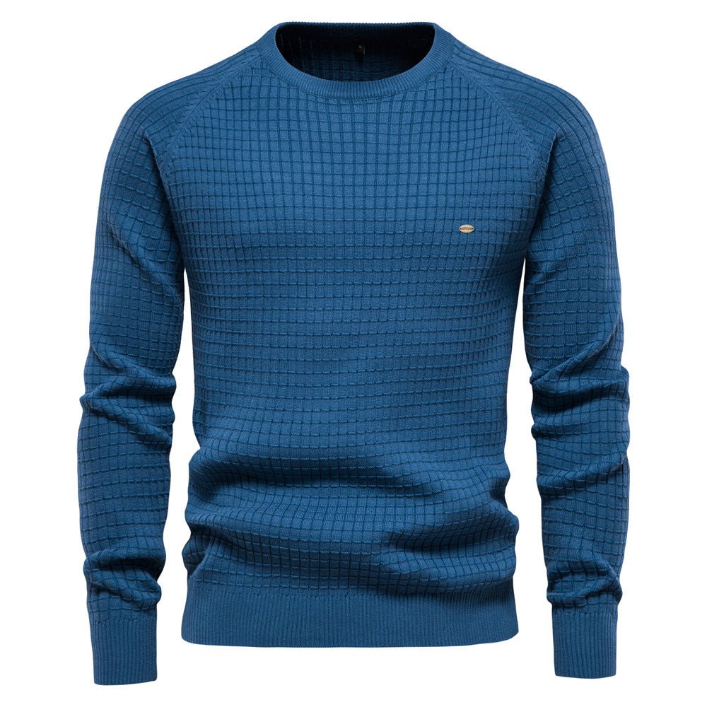 Herren Pulli mit Strukturiertem Rundhalsausschnitt - Langarmshirt Regular Fit