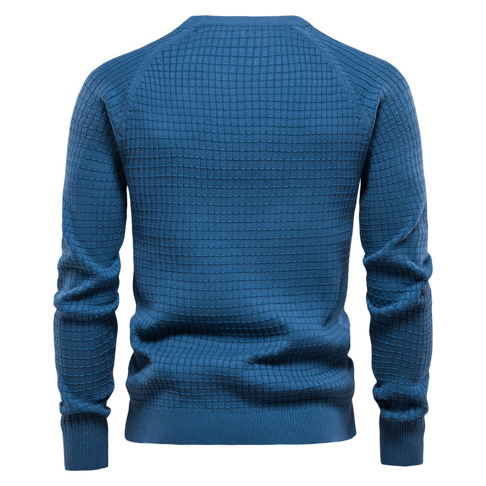 Herren Pulli mit Strukturiertem Rundhalsausschnitt - Langarmshirt Regular Fit