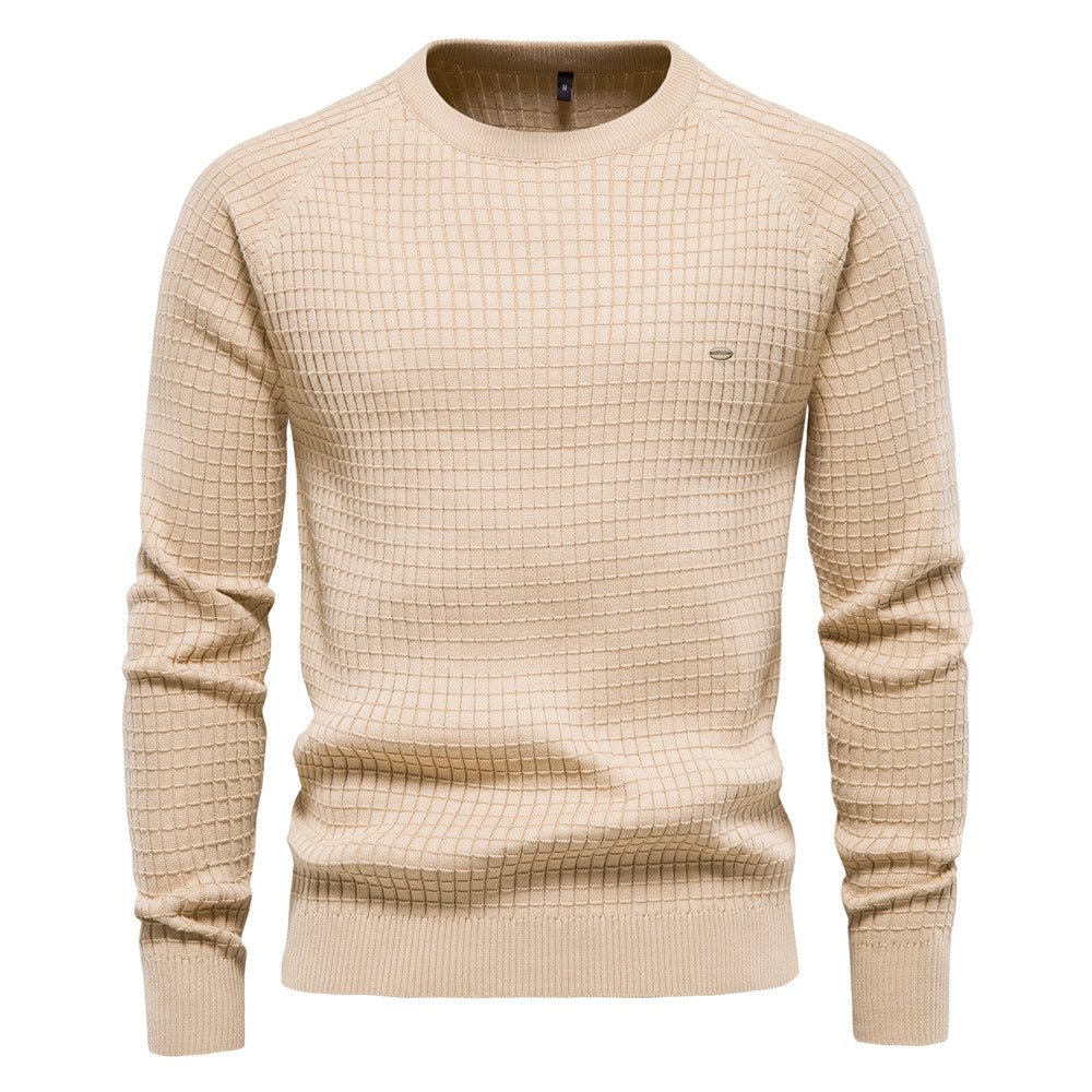 Herren Pulli mit Strukturiertem Rundhalsausschnitt - Langarmshirt Regular Fit