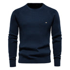 Herren Pulli mit Strukturiertem Rundhalsausschnitt - Langarmshirt Regular Fit