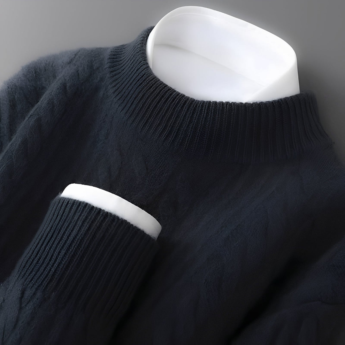 Herren Rundhals Pullover - Sanfte Textur, Langarm