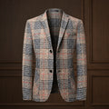Herrenblazer mit Glen-Check-Muster, lässigem Schnitt, Soft-Shoulder-Design