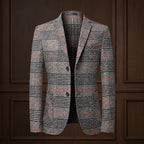 Herrenblazer mit Glen-Check-Muster, lässigem Schnitt, Soft-Shoulder-Design