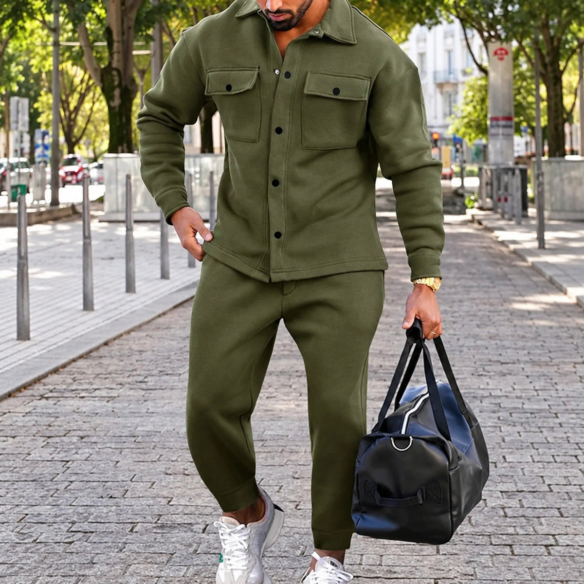 Herren-Set mit Freizeitjacke und elastischem Jogginghosenbund