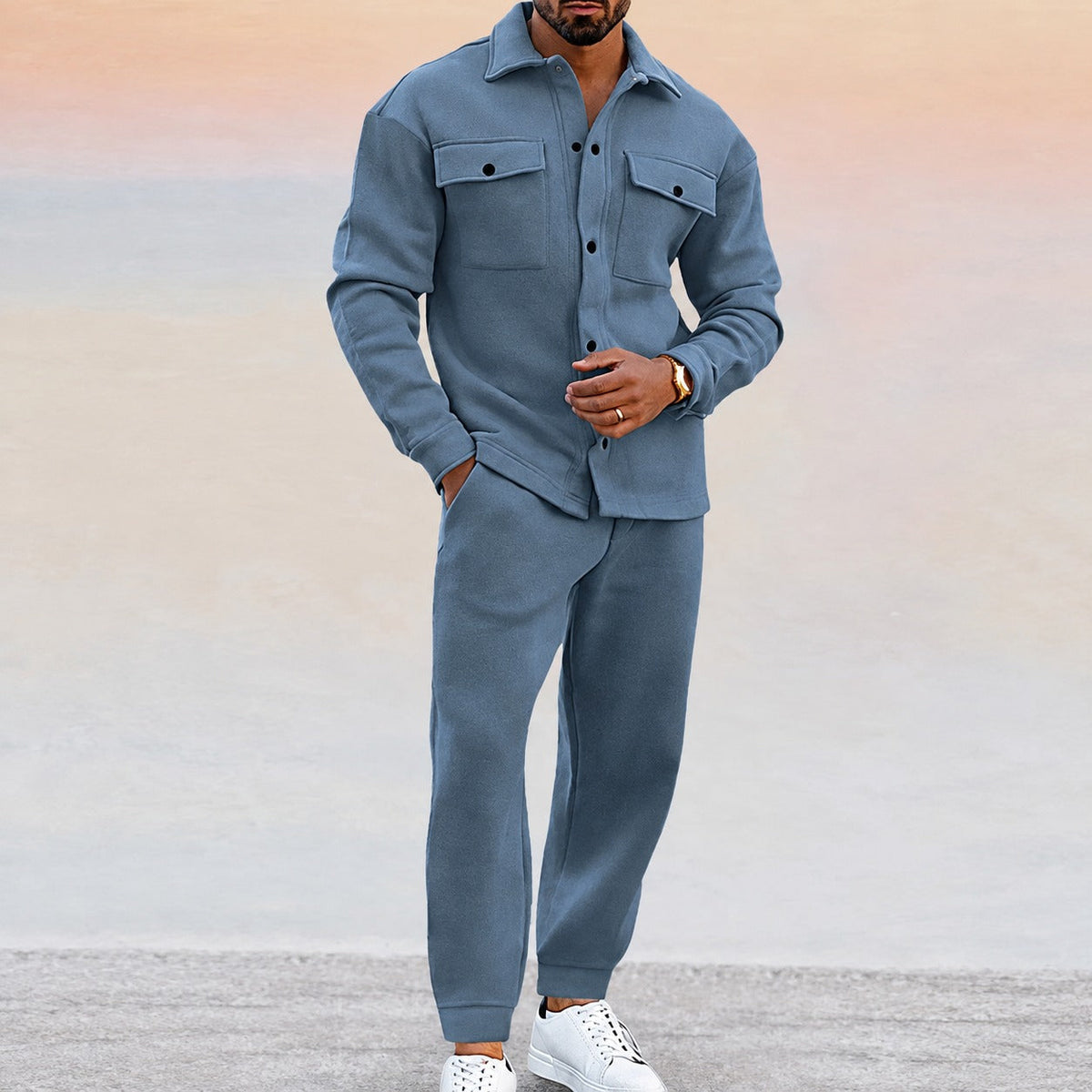 Herren-Set mit Freizeitjacke und elastischem Jogginghosenbund