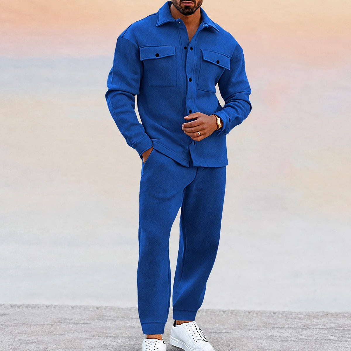 Herren-Set mit Freizeitjacke und elastischem Jogginghosenbund