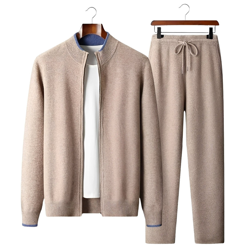 Herren-Trainingsanzug mit Reißverschluss-Cardigan und Hose - Moderner Schnitt, lässiger Stil