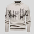 Herren Weihnachts-Pullover mit Hirsch- und Waldmotiv Regular Fit