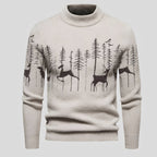 Herren Weihnachts-Pullover mit Hirsch- und Waldmotiv Regular Fit