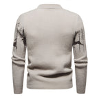 Herren Weihnachts-Pullover mit Hirsch- und Waldmotiv Regular Fit
