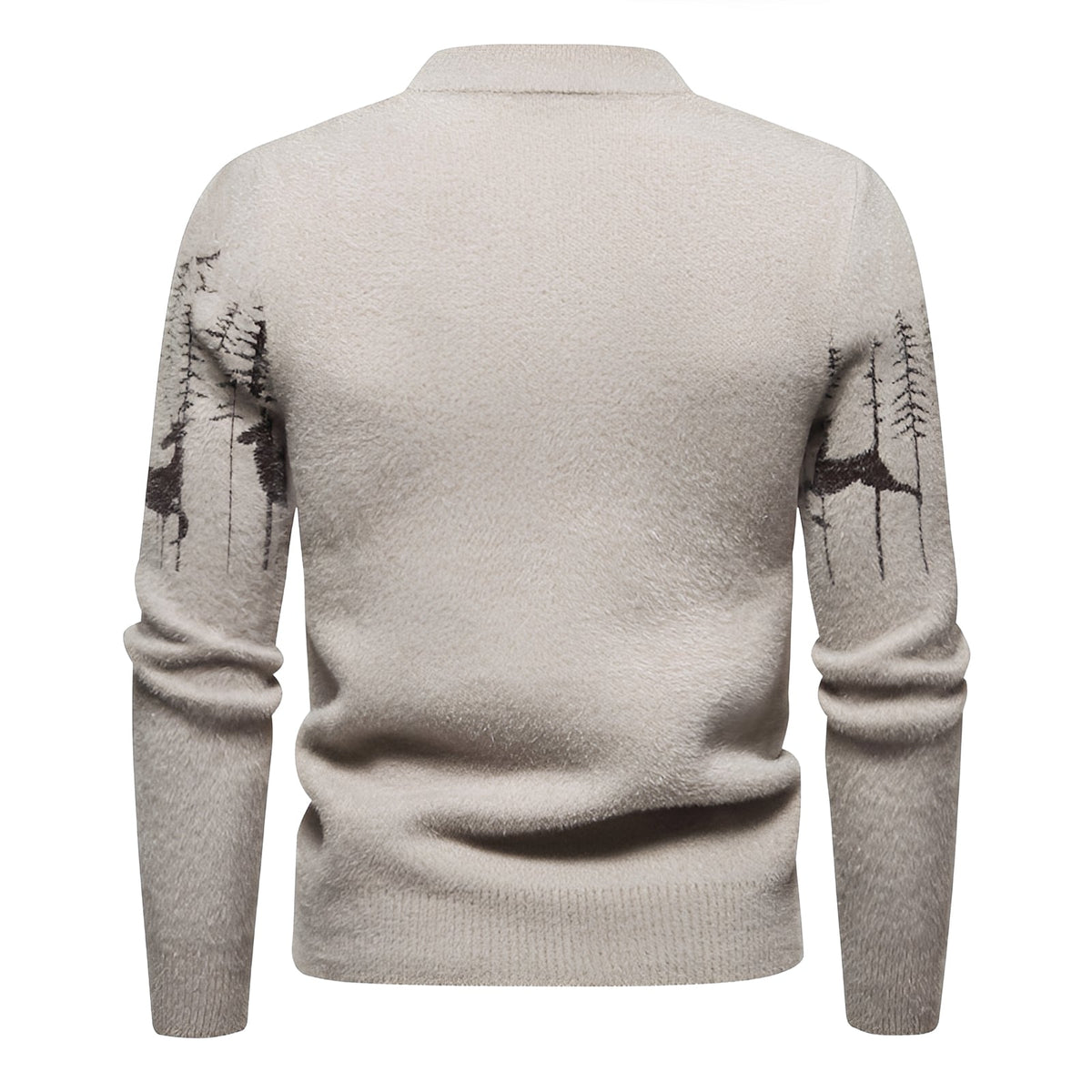 Herren Weihnachts-Pullover mit Hirsch- und Waldmotiv Regular Fit
