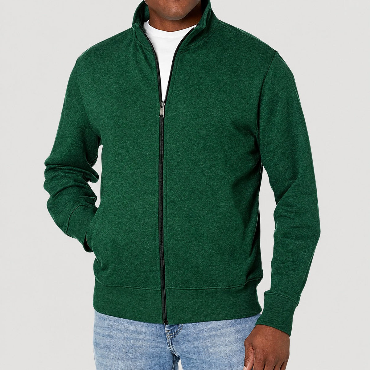 Herrenjacke mit Reißverschluss und Stehkragen - Normale Passform