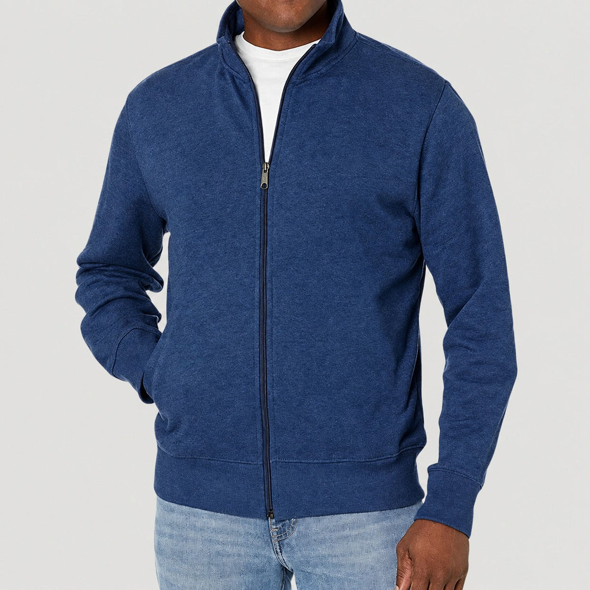 Herrenjacke mit Reißverschluss und Stehkragen - Normale Passform