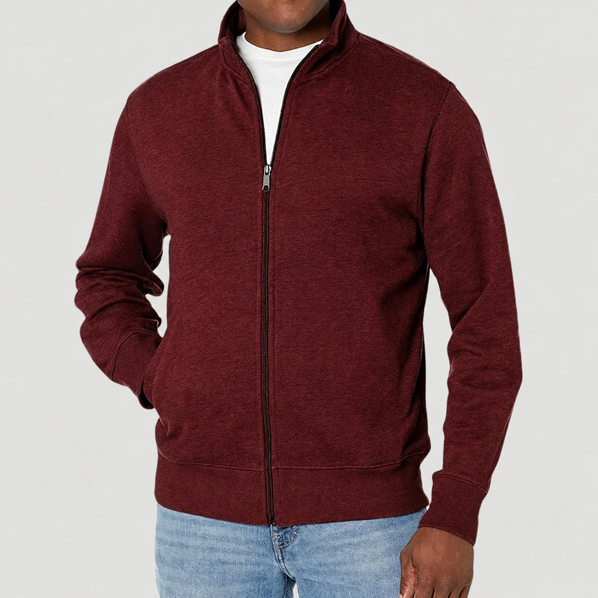 Herrenjacke mit Reißverschluss und Stehkragen - Normale Passform