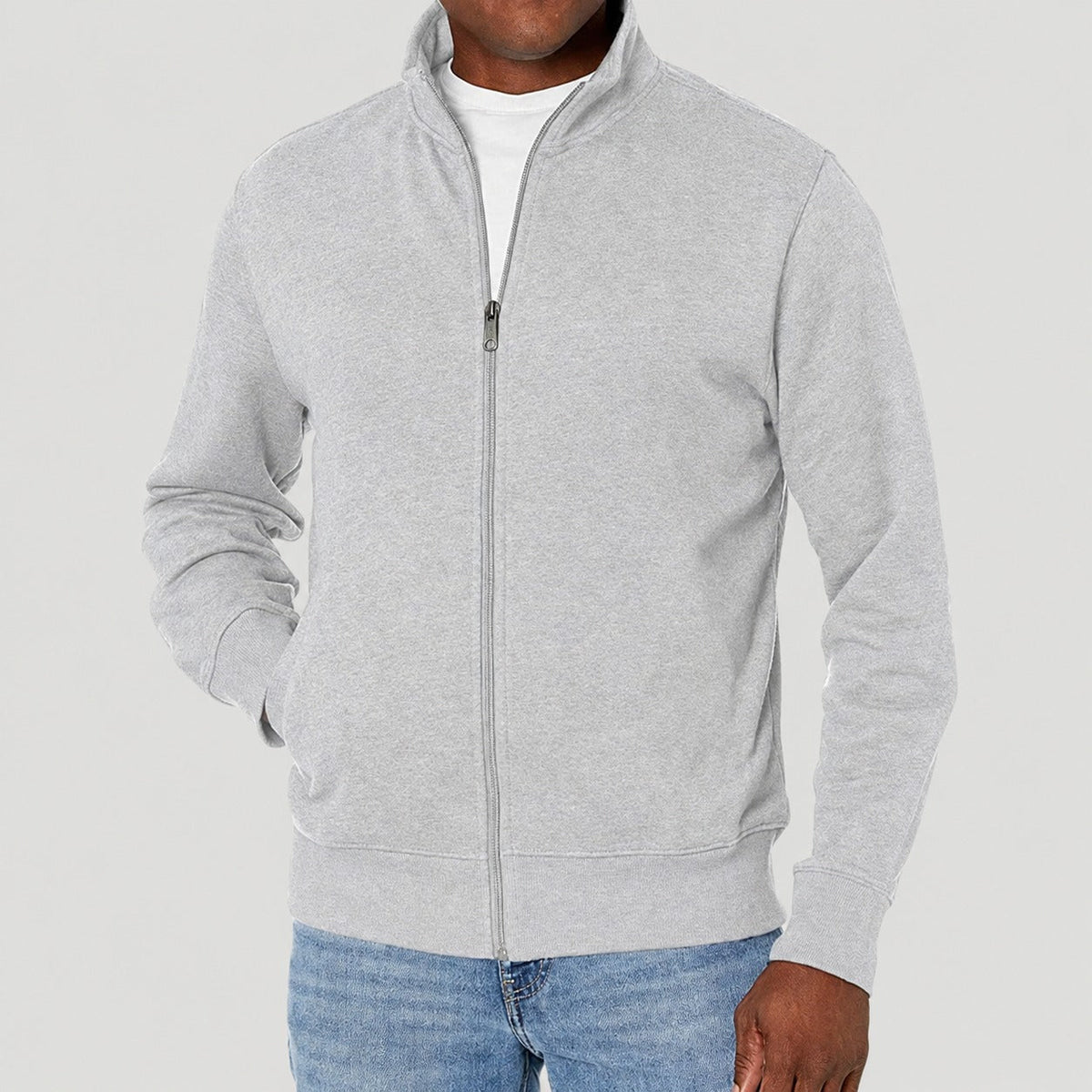 Herrenjacke mit Reißverschluss und Stehkragen - Normale Passform
