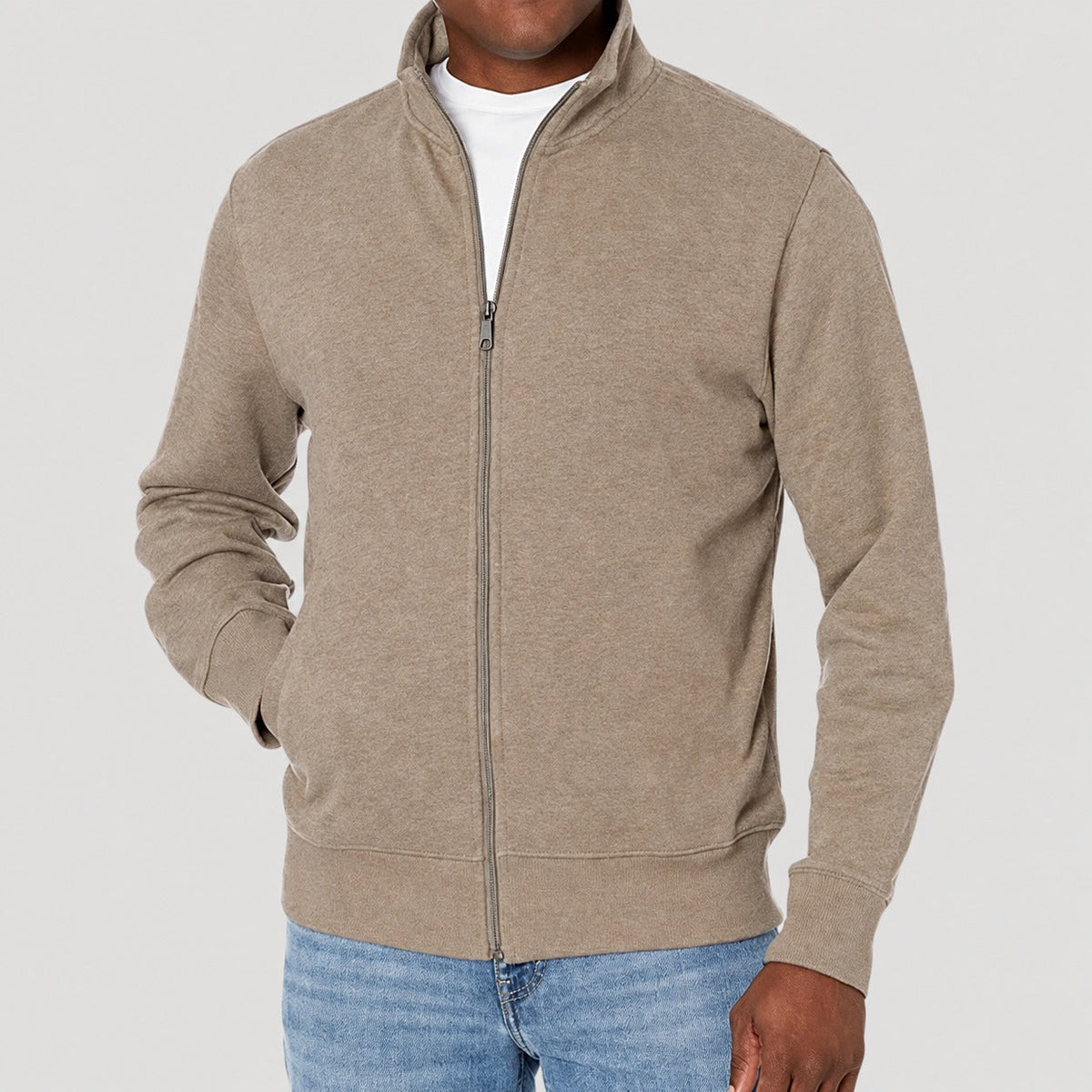 Herrenjacke mit Reißverschluss und Stehkragen - Normale Passform