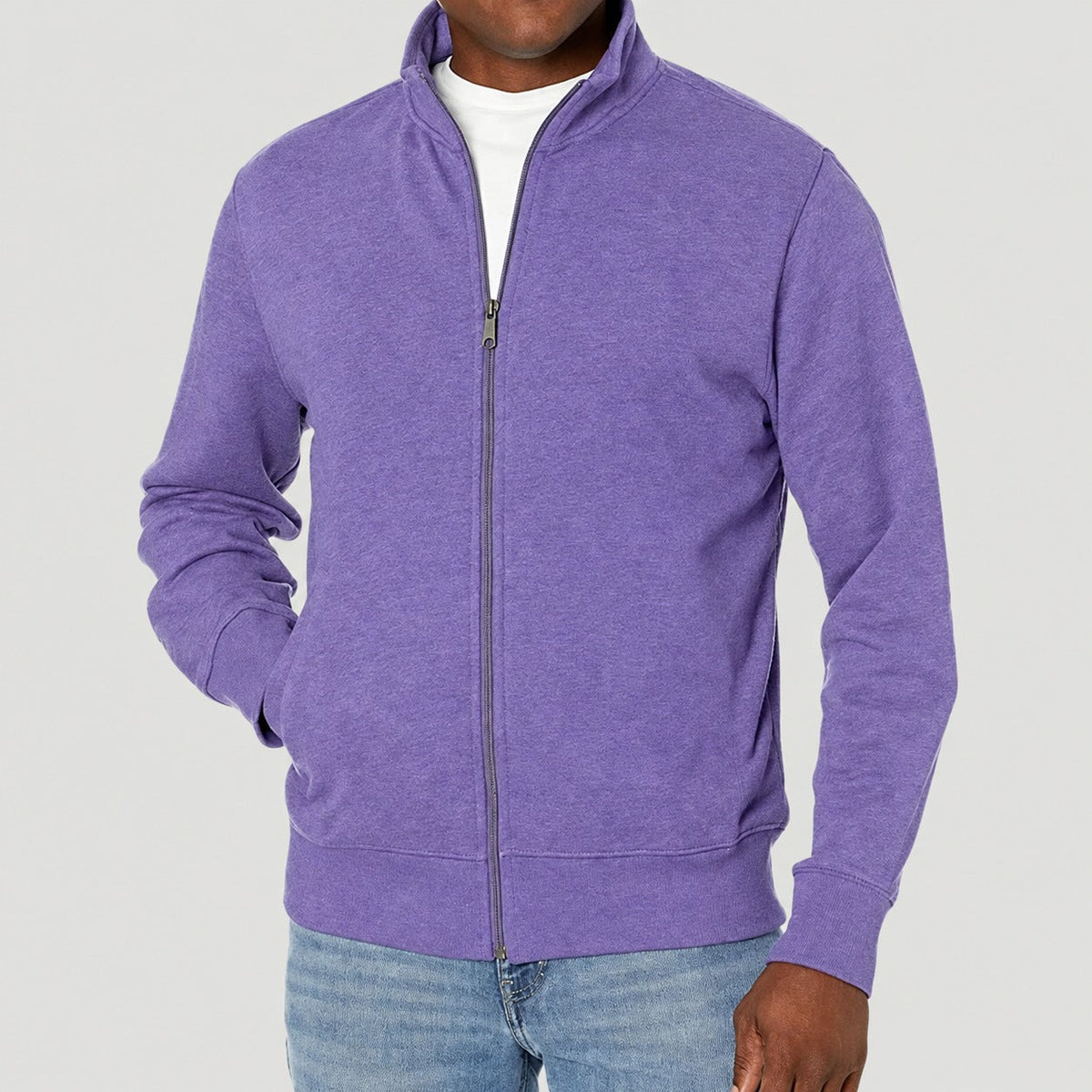Herrenjacke mit Reißverschluss und Stehkragen - Normale Passform