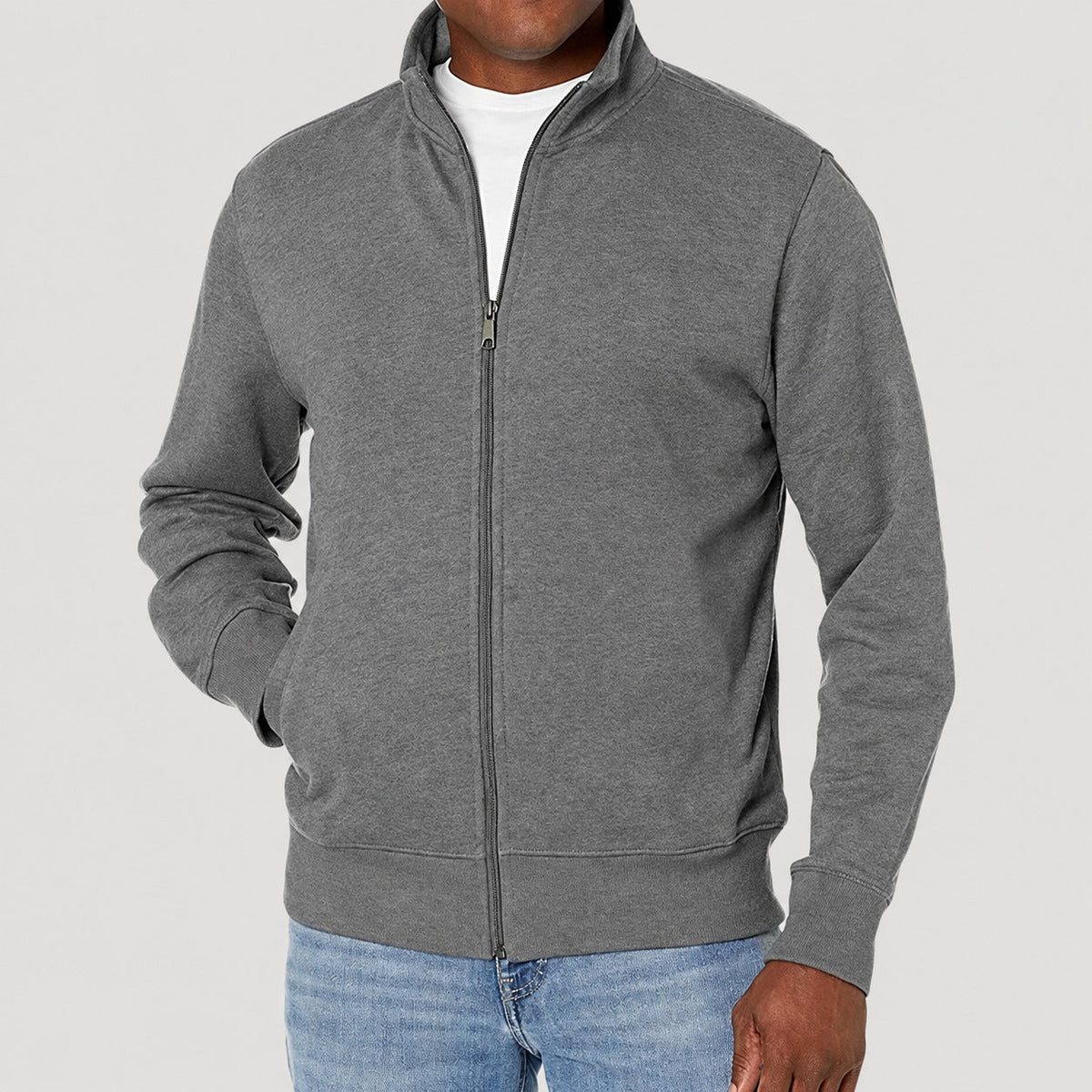 Herrenjacke mit Reißverschluss und Stehkragen - Normale Passform
