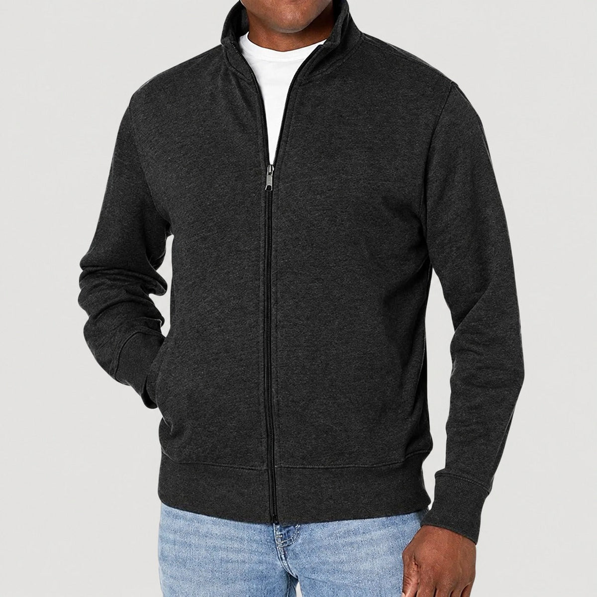 Herrenjacke mit Reißverschluss und Stehkragen - Normale Passform