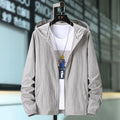 Herrener Hooded Jacke aus leichtem Stoff - Atmungsaktiv, Reißverschluss, verstellbare Kapuze