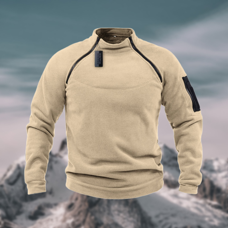 Herrenpullover mit Stehkragen und Reißverschluss Langarm sportlich casual