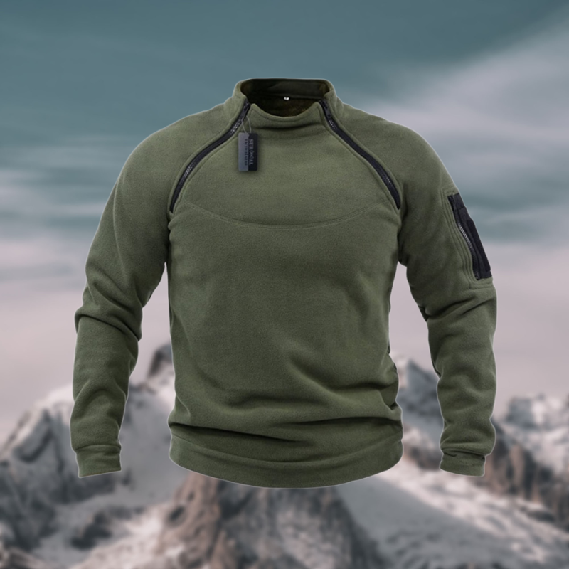 Herrenpullover mit Stehkragen und Reißverschluss Langarm sportlich casual