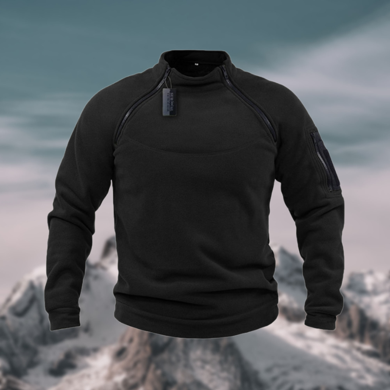 Herrenpullover mit Stehkragen und Reißverschluss Langarm sportlich casual