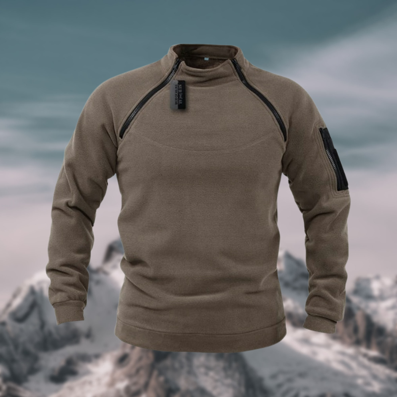 Herrenpullover mit Stehkragen und Reißverschluss Langarm sportlich casual