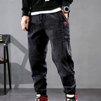 Baggy-Jeans für Herren, lässige Passform, verstellbare Taille