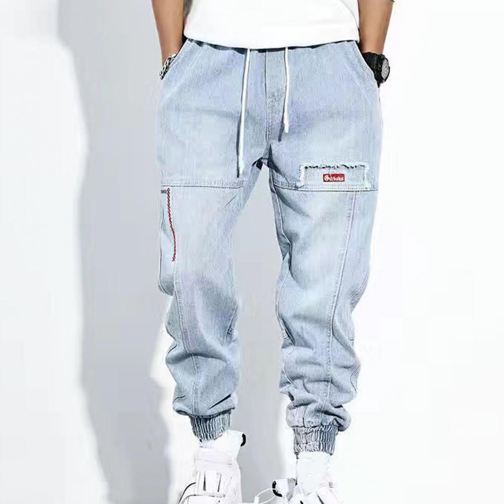 Baggy-Jeans für Herren, lässige Passform, verstellbare Taille