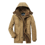 Winterparkas für Herren mit Kapuze, reguläre Passform, mehrere Taschen