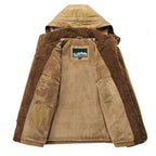 Winterparkas für Herren mit Kapuze, reguläre Passform, mehrere Taschen