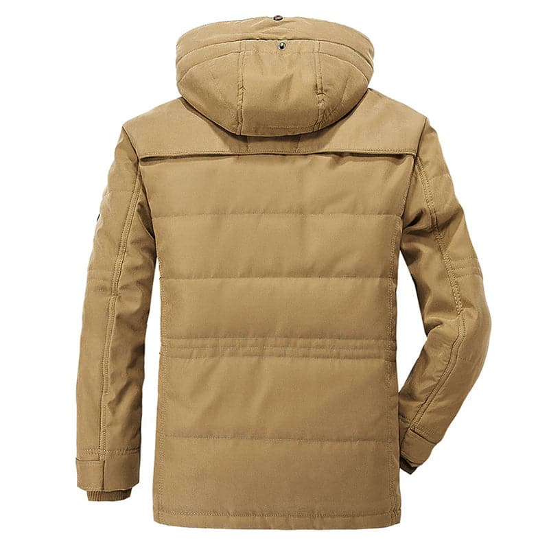 Winterparkas für Herren mit Kapuze, reguläre Passform, mehrere Taschen