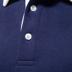 Langarm-Poloshirt für Herren mit klassischem Kragen und gerippten Bündchen