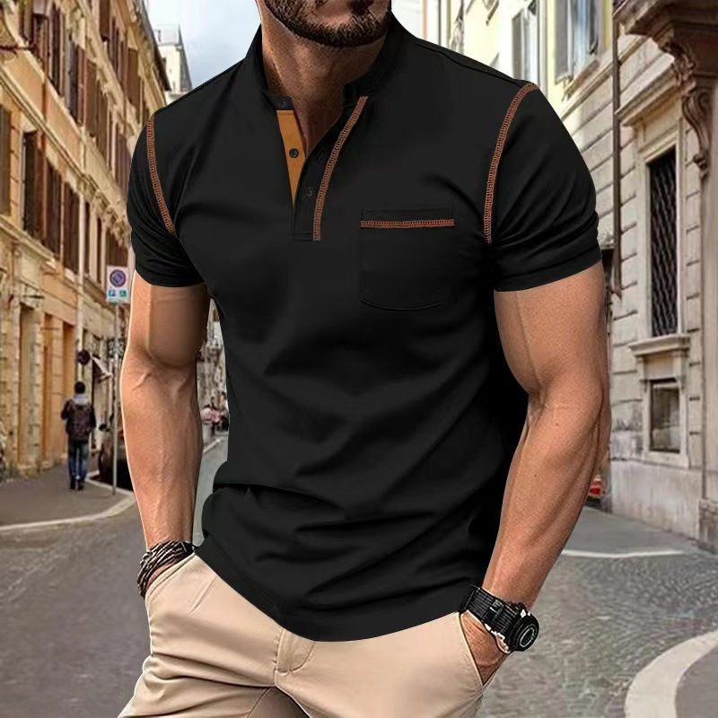 Kurzarm-Poloshirt für Herren mit klassischem Kragen und Brusttasche – moderner Schnitt