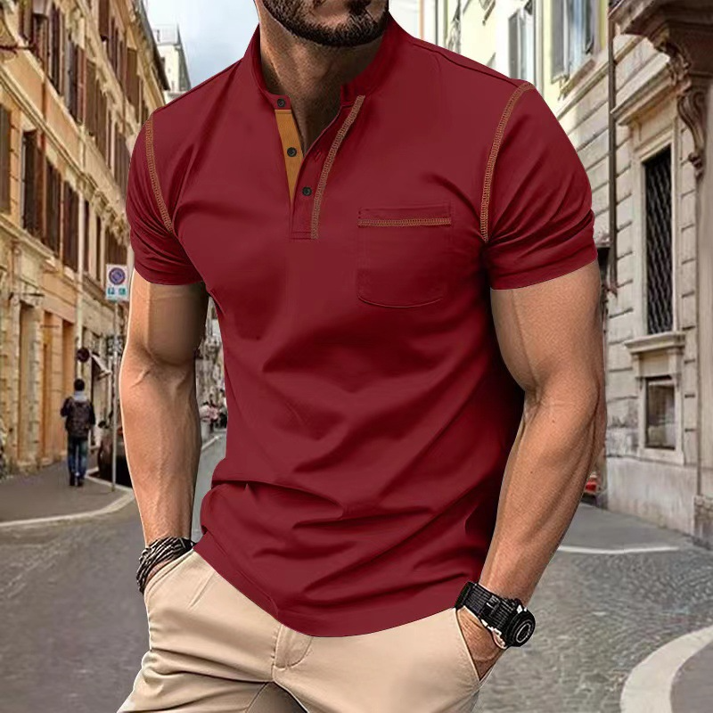 Kurzarm-Poloshirt für Herren mit klassischem Kragen und Brusttasche – moderner Schnitt