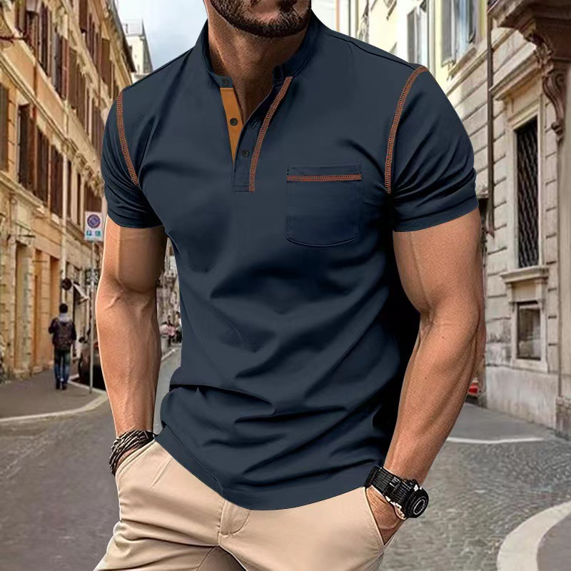 Kurzarm-Poloshirt für Herren mit klassischem Kragen und Brusttasche – moderner Schnitt