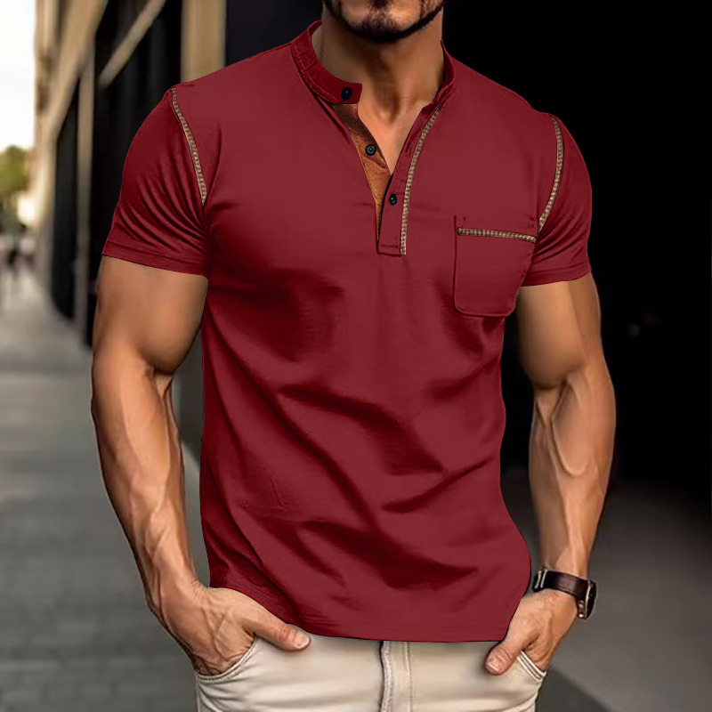 Kurzarm-Poloshirt für Herren mit klassischem Kragen und Brusttasche – moderner Schnitt