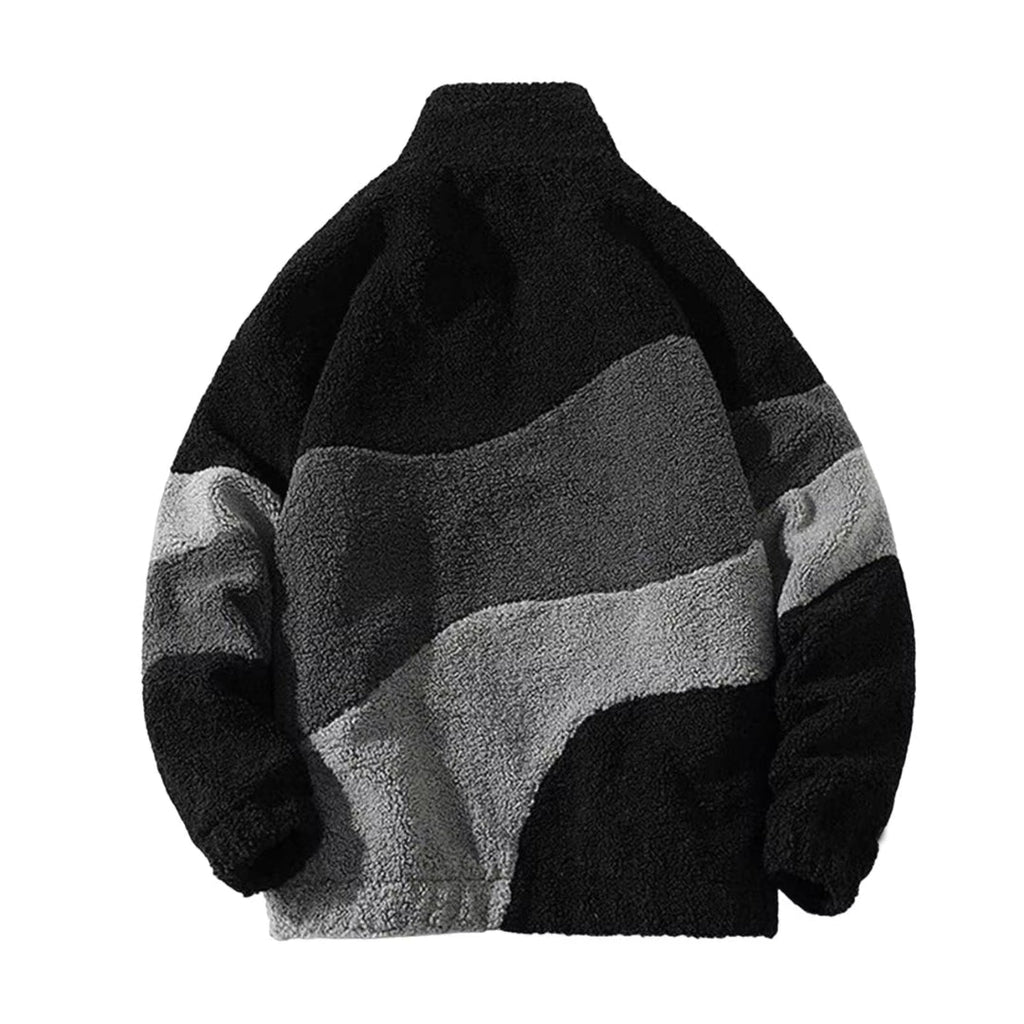 Damenjacke mit Reißverschluss, Stehkragen und seitlichen Taschen im Colorblock-Design